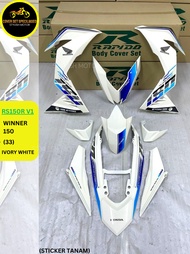(STICKER TANAM/AIRBRUSH) RAPIDO COVER SET RS150R V1 WINNER 150 (33) IVORY WHITE
