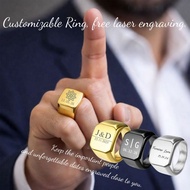 Personalized Engraved Ring with Text or Logo – Custom Memorial Ring, Gift for Men & Women