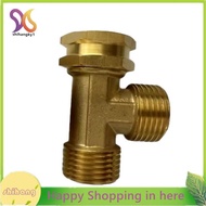 Brass Garden Hose Connector 3/4GHT Tee Adapter - Standard Fittings for Gardening