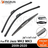 Car Windshield Windscreen Front Rear Wiper Rubber Accessories For HONDA Fit Jazz MK2 MK3 26" 14" 14"