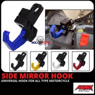 GANTUNGAN BARANG KINGDRAG KHUSUS PASANG DI LUBANG SIDE MIRROR / UNIVERSAL CNC ALLOY HELMET HOOK HANGER