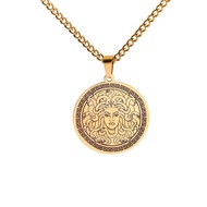 GYRMMUE Ancient Greek Mythology Medusa Necklace Stainless Steel Snake Woman Medusa Pendant Necklace