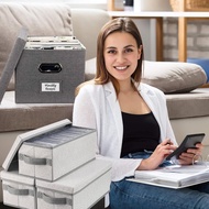 CD Rack with Lid Storage Creative Display Box DVD CD Video Rack CD Locker Fabric Storage Box 3BOS