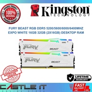 Kingston FURY Beast RGB DDR5 RAM 5200/5600/6000/6400MHz EXPO White 16GB 32GB (2x16GB) Desktop