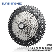 Sunshine จักรยานเสือภูเขา8 9 10 11 12 Speed Cassette MTB Freewheel เฟือง36T 40T 42T 46T 50T 52T สำหร