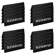 20 Pcs Reserved Table Signs Black Acrylic Reserved Signs for Wedding Double Sided Tent Reserved Seat