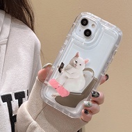 Cute Cat Airbag Case For OPPO A17 A16 A15 A58 A57 A78 A16K A5S A3S A5 A9 A53 A33 A32 A31 2020 A54 A92 A72 A52 A94 A95 Ren 8T 5F F11 A95 A93 Shockproof Camera Protect Phone Case Realme phone case