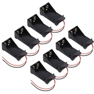 8PCS 9V Battery Holder Plastic Battery Storage Box Case with Lead Wire for DIY