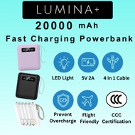 CCC 3C SG Local Stock FAST Charging Power Bank with Detachable Cable Mini Power Bank 20000mAh