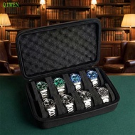 QIWEN Watch Storage Box, Hard Shell 8/ 15 Slot Watch Display Box, Case Box Shockproof Anti Scratchin