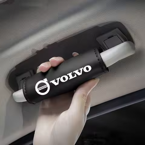 2Pcs Leather Car Roof Armrest Pull Cover Handle Glove For Volvo Xc60 Xc90 V40 V60 S60 V50 V90 S80 C4