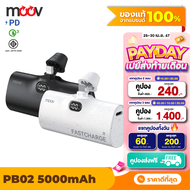 [Payday 25 - 30 เม.ย.]  Moov PB02 แบตสำรอง 5000mAh Mini Powerbank ชาร์จเร็ว PD 20W QC 3.0 พาวเวอร์แบงค์ มินิ พกพา เพาวเวอร์แบงค์ รองรับ Type C / L Phone X / 11 / 12 / 13 / 14