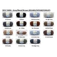 5ply Yarn(Grey/Black/Brown) Crochet Knitting Yarn 5 Ply Milk Cotton Benang Kait