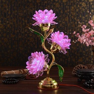 Household Buddha Hall Lotus Lamp For Lamp LED Colorful Lotus Lamp For Lamp Buddha Lamp Crystal Three