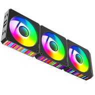 ICOLER UNI FAN JM-S1 120 Infinity Mirror Module Daisy-Chain 5V ARGB&PWM Fan 120mm Triple Pack with C