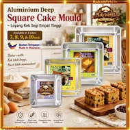 Aluminium Deep Square Cake Mould - 7 / 8 / 9 / 10 Inch | Loyang Kek Segi-empat (4 Size)