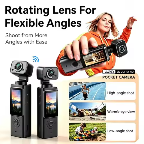 2K HD Action Pocket Camera 270° Rotatable Wifi Cam Autofocus Gimbal Stabilizer Driver Recorder Outdo