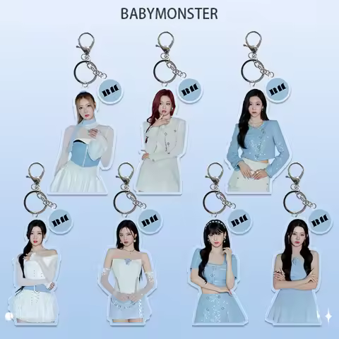 Kpop BABYMONSTER Keychain Albums FOREVER Photo Humanoid Keyring AHYEON RORA Bag Phone Pendant Access