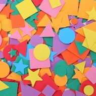 EPOCH 1000pcs Self-Adhesive Geometry Puzzle, Geometry Geometric Figure Foam EVA Stickers, Kindergart