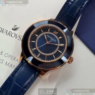 SWAROVSKI手錶,編號SW00033,40mm玫瑰金錶殼,寶藍錶帶款