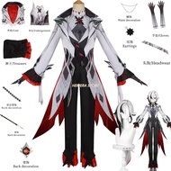 Genshin Impact New PV Skin Arlechino The Knave ชุดคอสเพลย์ผู้หญิงทั้งชุดชุดวิกผมยาวสิบเอ็ด Fatui Har