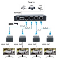 2023 HDMI Splitter 1X2 1x4 1x7 HDMI Extender 60m 1 to 2 HDMI Splitter over Cat5e Cat6 with 1 Hdmi In