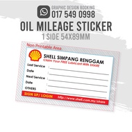1 SIDE OIL MILEAGE STICKER / Reminder Sticker / Oil Sticker Custom #FREE ARTWORK