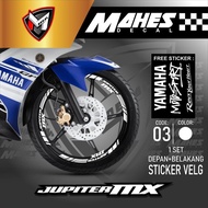 Mahes Decal - Aksesoris Stiker Cutting Sticker List Velg Motor Yamaha Jupiter MX 135 Old New Lis Pel