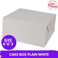 Cake Box Plain White (3Pcs) 6X6X3 Kotak Kek Putih 6X6X3 | Kotak Kek | Kek Box Putih | Plain Cake Box