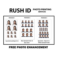 RUSH ID PHOTO PRINTING, PHOTO PAPER( 1x1 2x2 & passport size)