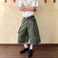 4.2-2026 Summer New Style Men's Casual Pants Washed Fading Deconstruction Stitching Pleated Pocket D