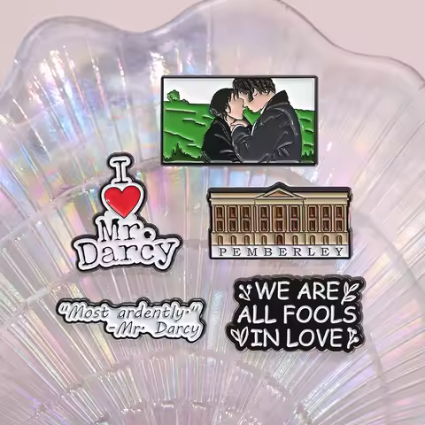 Pride and Prejudice Enamel Pin Custom Mr Darcy Romantic Lover Story Book Brooches Backpack Lapel Bad