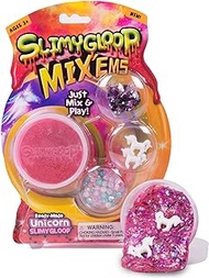 Slimygloop Mix'Ems by Horizon Group Usa- Unicorn, Mix &amp; Create Your Own Pink Sparkly Unicorn Gooey, Putty, Slime with Sequin &amp; Confetti Add Ins