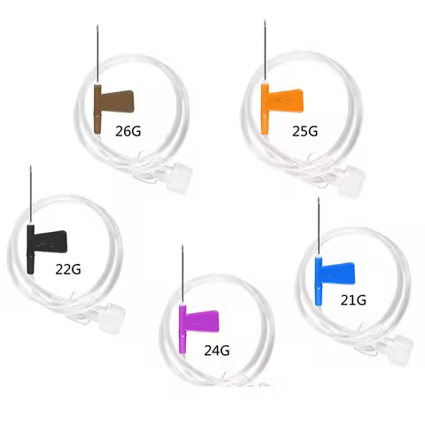 100pcs/lot Disposable Scalp Vein Set 21G 22G 23G 24G 25G 26G Sterile Butterfly Needle Pet Medical