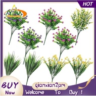 【rbkqrpesuhjy】9 Pcs Artificial Flowers for Outdoor UV Resistant Plants, Plastic Eucalyptus Bushes Wheat Grass for Outdoor Courtyard