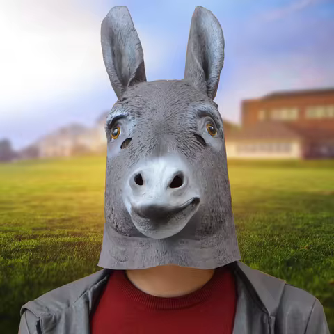 Animal Shrek Donkey Mask Novelty Funny Donkey Horse head Masks Latex full Face Helmet Cosplay Zoo Pr