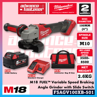 Milwaukee FSAGV100XB Variable Speed Braking Angle Grinder with Slide Switch 100MM (4")