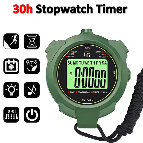 30h Chronometer Handheld Pocket Stopwatch 0.01s Accuracy Professional Digital Sport Stopwatch LCD Ti