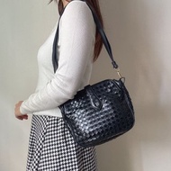 中古正 Bally 編織皮革 真皮 兩用包 腋下包 斜背包