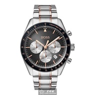 BOSS手錶 HB1513634 44mm銀黑色錶殼，金銀相間錶帶款 _廠商直送