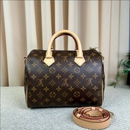 LV路易威登 Speedy 25 老花手提單肩包 超大容量 可調節肩帶 可單肩可斜挎 日常通勤 逛街都百搭