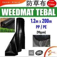 Weed mat WeedMat PE &amp; PP Penutup Tanah Bumi- Pencegah Rumpai (LEBAR 1.2 Meter x Panjang 200 Meters) Weed Control