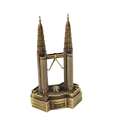 Kuala Lumpur Twin Tower Models Home Decorations and Ornaments Travel Souvenirs Figurines Metal House