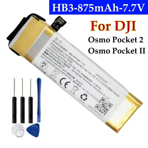 Battery HB3 -875MAH-7.7V For DJI Osmo Pocket,Osmo Pocket II,Osmo Pocket 2 Battery HB3 + Free Tools