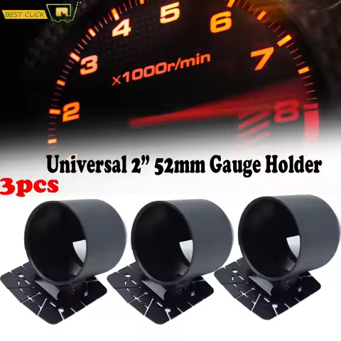 3Pc 2" 52mm Gauge Pod For WRX STI Supra Integra RX7 EVO GT-R GTI 240SX EK9 Camaro Fiesta Honda Civic