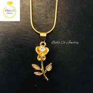 Necklace rose stainless gold