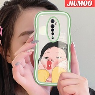 เคส JIUMOO สำหรับ OPPO Reno 2F Reno เคส2Z การ์ตูนเด็กผู้หญิงขำขันสีสันสดใสเคสโทรศัพท์แบบใสขอบเป็นลอนซิลิโคนเคสกันกระแทกป้องกันเลนส์กล้องเคสนิ่มโปร่งใสง่าย