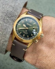 [Full Set 有全新原裝錶帶] Seiko 精工Prospex Alpinist spb210j1  Brass 登山者  金色 Automatic 20BAR Watch with Leath