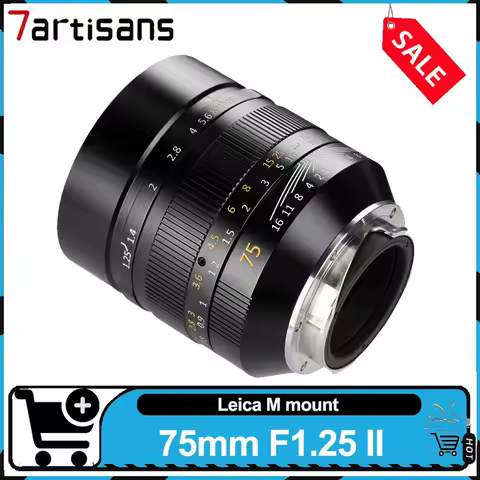 7artisans Full Frame 75mm F1.25 II Manual Focus Large Aperture Telephoto Fixed Focus Lens Compatible
