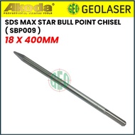 Akoda SBP009 / SBP011 SDS Max Star Bull Point Chisel / Flat Chisel - 18 x 400mm / 18 x 400 x 50mm